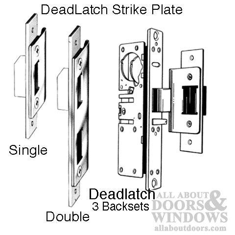 Deadlatch Strike Plate, Commercial Store Front Doors,  Double Hole - Deadlatch Strike Plate, Commercial Store Front Doors,  Double Hole