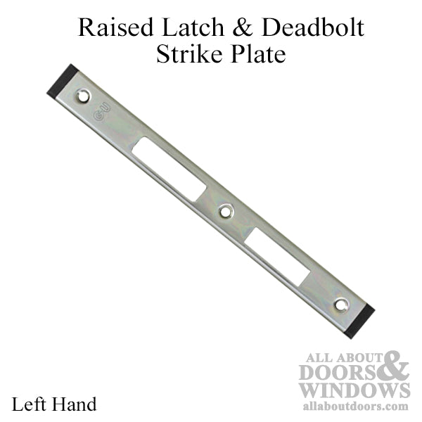Strike Plate, Raised Latch & Deadbolt,  24mm x 227mm x 6mm - Left - Strike Plate, Raised Latch & Deadbolt,  24mm x 227mm x 6mm - Left