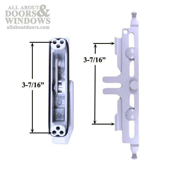 RH Multipoint Sash Lock w/ Bracket & Cylindrical Rivet Sleeve - Tie Bar Application - Choose Color - RH Multipoint Sash Lock w/ Bracket & Cylindrical Rivet Sleeve - Tie Bar Application - Choose Color