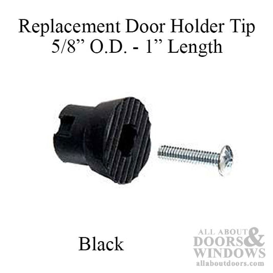 Replacement Tip, Door Holder,  11/16 Inch with Screw - Black