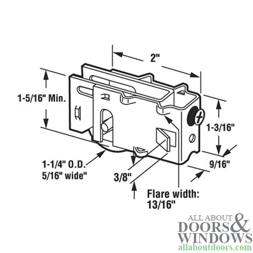 Sliding Patio Door Steel Ball Bearing Roller with Adjustable Steel Housing Assembly 1-1/4 Inch Wheel Diameter - Sliding Patio Door Steel Ball Bearing Roller with Adjustable Steel Housing Assembly 1-1/4 Inch Wheel Diameter