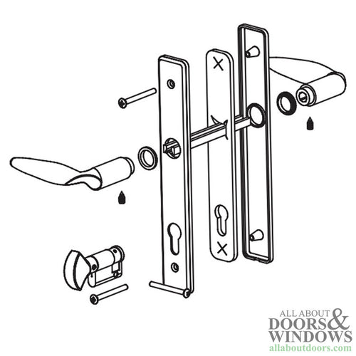 Weather Shield Multipoint Lock Square Modern Handle Set Non-Keyed - Weather Shield Multipoint Lock Square Modern Handle Set Non-Keyed