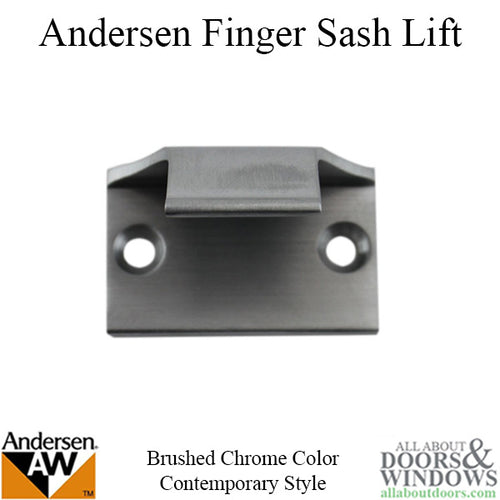Andersen Contemporary Finger Sash Lifts / Pulls,  Metal - Brushed Chrome - Andersen Contemporary Finger Sash Lifts / Pulls,  Metal - Brushed Chrome