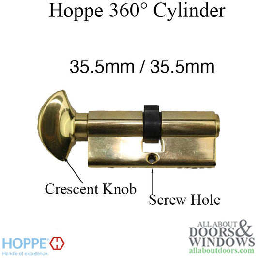 35.5 / 35.5 CES 360 Active Euro profile cylinder - Polished Brass