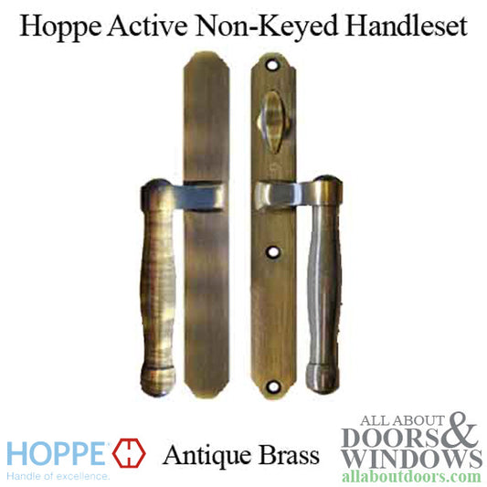 HOPPE HLS 9000 Sliding Door Handle Set Active Non-Keyed Outside Antique Brass