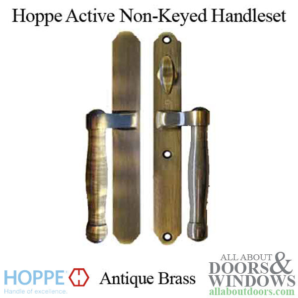 HOPPE HLS 9000 Sliding Door Handle Set Active Non-Keyed Outside Antique Brass - HOPPE HLS 9000 Sliding Door Handle Set Active Non-Keyed Outside Antique Brass