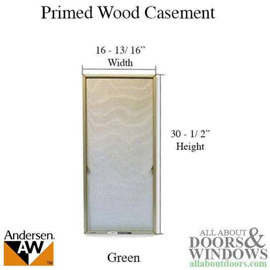 Window Screen, Primed Casement, N30 16 13/16 x 30 1/2 - Green