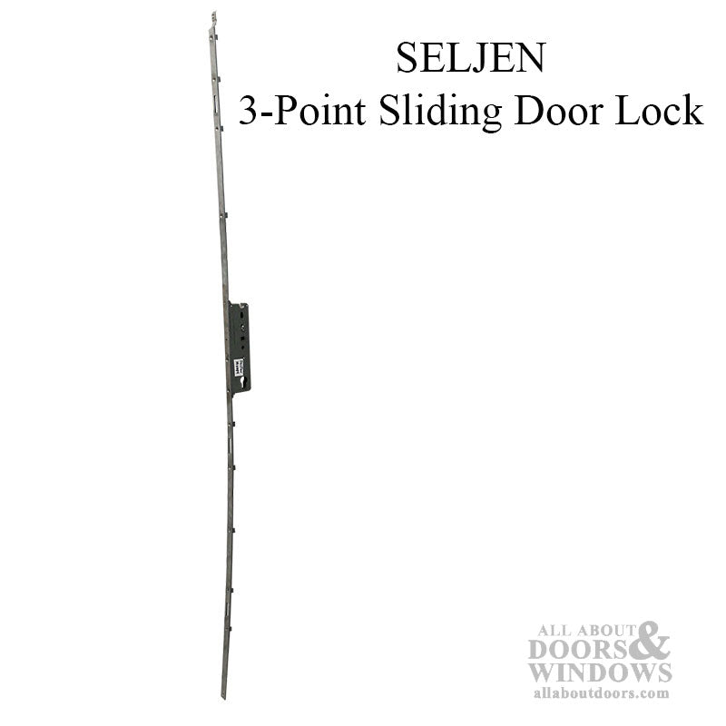 Seljan 3 hook Lock, 1-3/8 backset - Sliding Vinyl Door Multipoint Lock - Seljan 3 hook Lock, 1-3/8 backset - Sliding Vinyl Door Multipoint Lock
