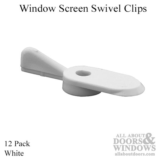 Window Screen Swivel Clips - White - 12 Pack