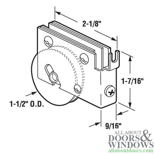 1-1/2  Nylon Wheel, Roller Assembly - 1-1/2  Nylon Wheel, Roller Assembly