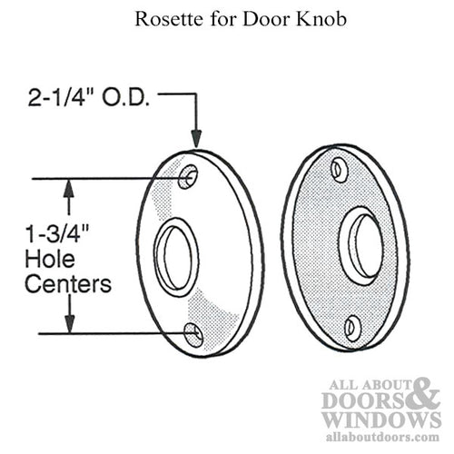 Rosette for Door Knob - 2-1/4 Inch Dia. - White & Polished Brass - Rosette for Door Knob - 2-1/4 Inch Dia. - White & Polished Brass