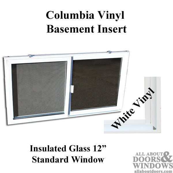 C-400-12 Vinyl Basement WINDOW Insert, Dual Pane Glass - C-400-12 Vinyl Basement WINDOW Insert, Dual Pane Glass