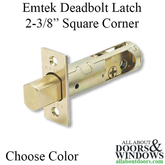 Replacement Deadbolt Latch, 2-3/8” Square Corners - Polished Brass
