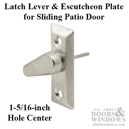 Latch Lever and Escutcheon Plate for Sliding Patio Door with Diecast Lever
