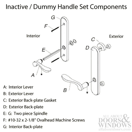 Marvin Inactive / Dummy Trim for Passive door - Antique Brass