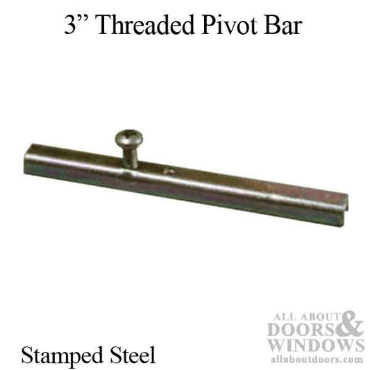 Pivot Bar, 3", 1 Hole, Threaded, Stamped Steel