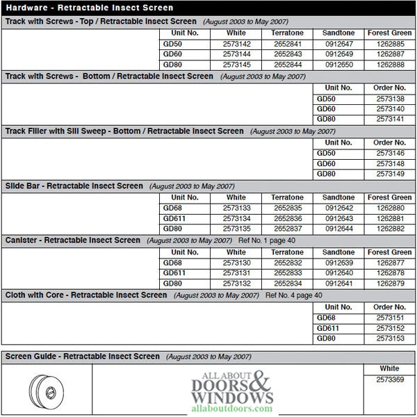 Andersen Frenchwood Gliding Doors - Screen Guide - Retractable Insect Screen - Andersen Frenchwood Gliding Doors - Screen Guide - Retractable Insect Screen