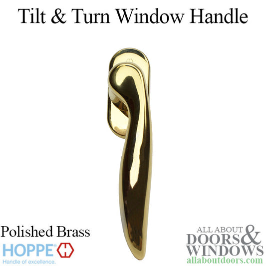 Toronto Handle for Tilt & Turn Windows - Solid Brass - Resista Polished Brass, Right Hand