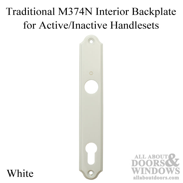 HOPPE Traditional Interior Backplate M374N for Active/Inactive Handlesets - White - HOPPE Traditional Interior Backplate M374N for Active/Inactive Handlesets - White