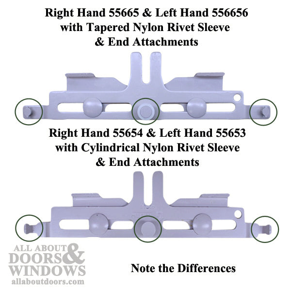 Right Hand Multi-Point Sash Lock with Bracket & Tapered Nylon Rivet Sleeve for Tie Bar Applications - White - Right Hand Multi-Point Sash Lock with Bracket & Tapered Nylon Rivet Sleeve for Tie Bar Applications - White