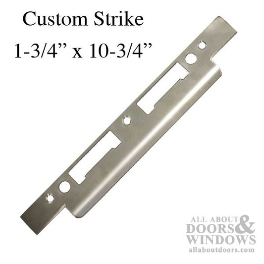 Custom Latch & Deadbolt Strike Plate, Curved lip 1-3/4 Door  - Stainless Steel