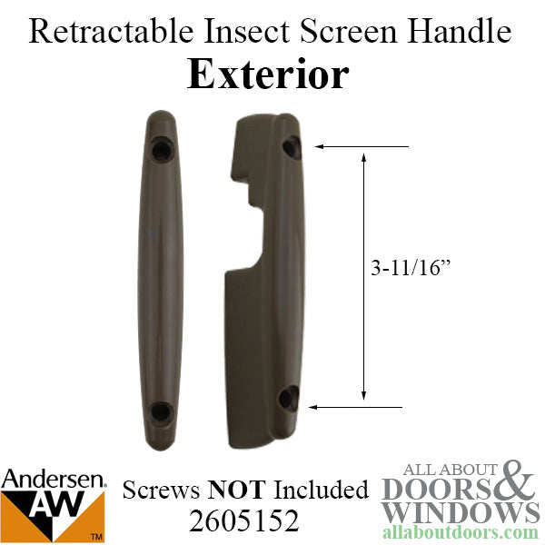 Retractable Insect Screen Exterior Handle for Andersen FGD made June 2007 - Present, Terratone - Retractable Insect Screen Exterior Handle for Andersen FGD made June 2007 - Present, Terratone