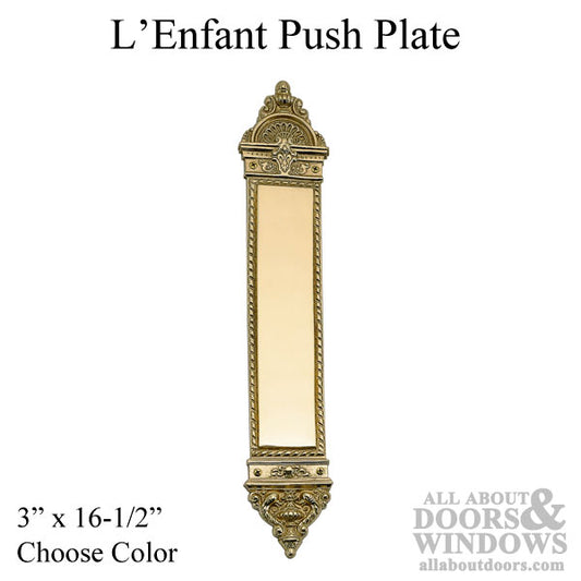 L'Enfant Push Plate 3" x 16-1/2"