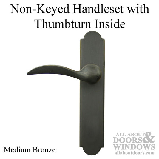 Durango Handleset for Non-Keyed Hoppe / Peachtree / Weathershield Door, Left - Medium Bronze