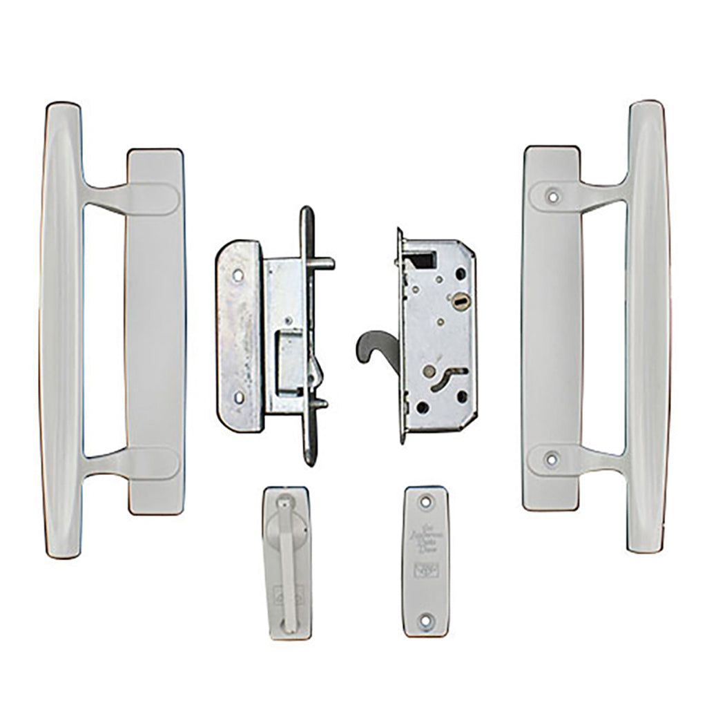 Andersen 4 Panel Gliding Door Handle Set, Dished Style - White - Andersen 4 Panel Gliding Door Handle Set, Dished Style - White