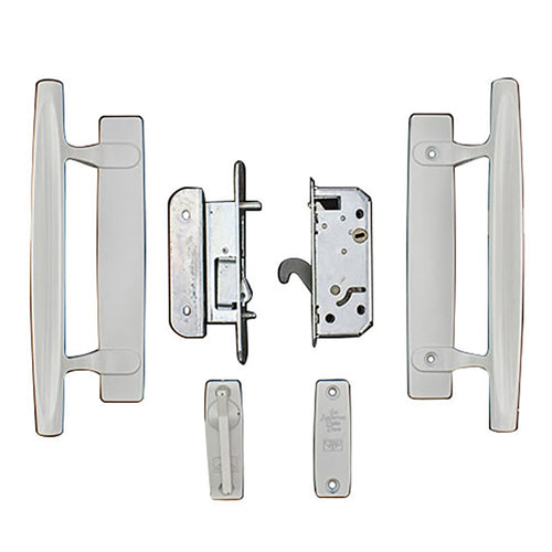 Andersen 4 Panel Gliding Door Handle Set, Dished Style - White - Andersen 4 Panel Gliding Door Handle Set, Dished Style - White