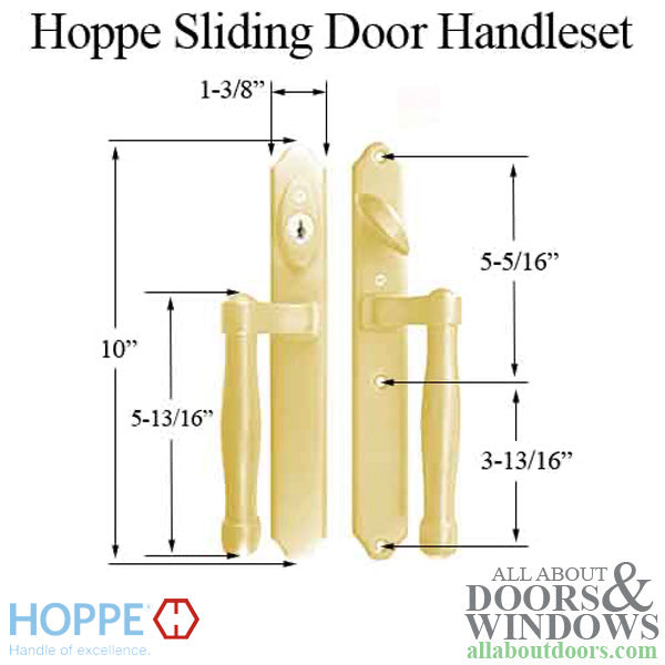 HOPPE HLS 9000 Sliding Door Handle Set Active Keyed Resista Brass - HOPPE HLS 9000 Sliding Door Handle Set Active Keyed Resista Brass