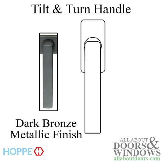 Dallas Handle for Tilt & Turn Windows - Solid Brass - Dark Bronze Metallic
