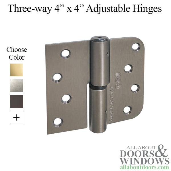 Ferco Three Way Adjustable Hinges, (Box of 3 Hinges), Square / Round Corners - Ferco Three Way Adjustable Hinges, (Box of 3 Hinges), Square / Round Corners