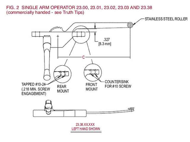 Blemished - Rear Mount Operator, 9.5 inch arm, 4 holes, Right Hand - White - Blemished - Rear Mount Operator, 9.5 inch arm, 4 holes, Right Hand - White