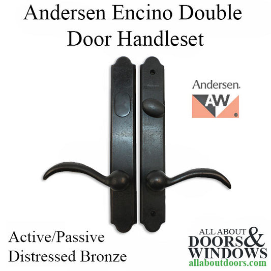 Hardware Kit, Double Door, Encino, Active / Passive - Distressed Bronze