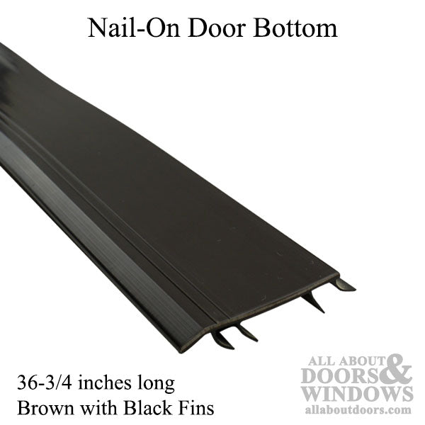 Door bottom, Vinyl Sweep, Weathershield Nail-On, 36-3/4 - Black Fins - Door bottom, Vinyl Sweep, Weathershield Nail-On, 36-3/4 - Black Fins