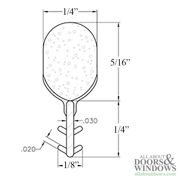 Truth TPE Foam-Filled Window Bulb Kerf Slot Slash Weatherstrip, .125