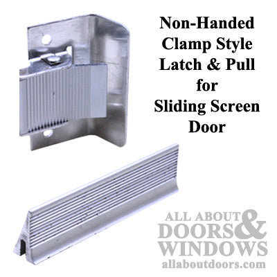 Non-Handed Clamp Style Latch & Pull for Sliding Screen Door - Aluminum