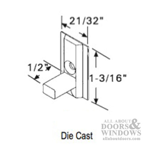 Tilt-In Window Locking Cam Pivot Pin, 1 hole Tilt Stud for Tilt-In wood windows - Zinc Diecast - Tilt-In Window Locking Cam Pivot Pin, 1 hole Tilt Stud for Tilt-In wood windows - Zinc Diecast