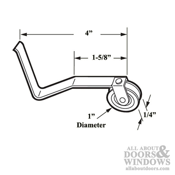 V Spring Tension Roller Assembly with 1 Inch Steel Wheel for Sliding Screen Door - V Spring Tension Roller Assembly with 1 Inch Steel Wheel for Sliding Screen Door