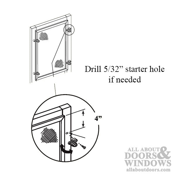 7/16 Inch Diecast Clip for Window and Storm Door Screens - Bronze - 7/16 Inch Diecast Clip for Window and Storm Door Screens - Bronze