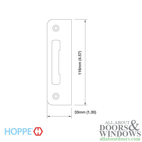 Hoppe Strike Plate PT0002N – Flat Tongue 1.30 x 4.57 – Rustic Umber - Hoppe Strike Plate PT0002N – Flat Tongue 1.30 x 4.57 – Rustic Umber