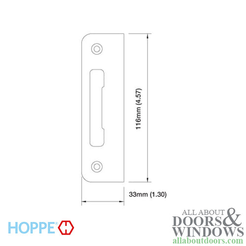 Hoppe Strike Plate PT0002N – Flat Tongue 1.30 x 4.57 – Rustic Umber - Hoppe Strike Plate PT0002N – Flat Tongue 1.30 x 4.57 – Rustic Umber
