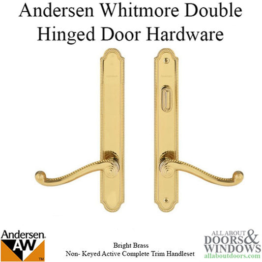 Whitmore Active / Passive  Double Door Hardware - Brass