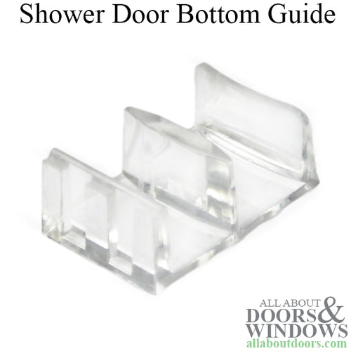 1-9/16 Inch Bottom Guide for Shower Door - Clear - 1-9/16 Inch Bottom Guide for Shower Door - Clear