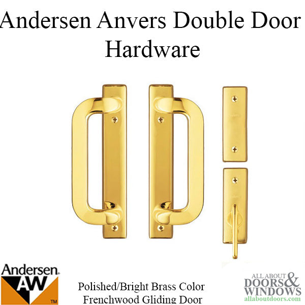 Andersen Frenchwood Gliding Door Trim Hardware, Anvers 4 Panel Interior and Exterior - Polished Brass - Andersen Frenchwood Gliding Door Trim Hardware, Anvers 4 Panel Interior and Exterior - Polished Brass