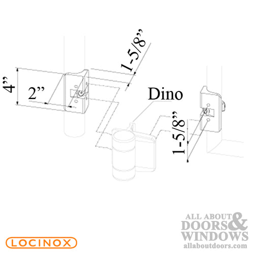 Aluminum Locinox Brackets to Mount Mammoth Gate Closer to Chain Link Fence - Aluminum Locinox Brackets to Mount Mammoth Gate Closer to Chain Link Fence
