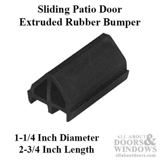 Bumper - Sliding Patio Door, Extruded Rubber Bumper - Black