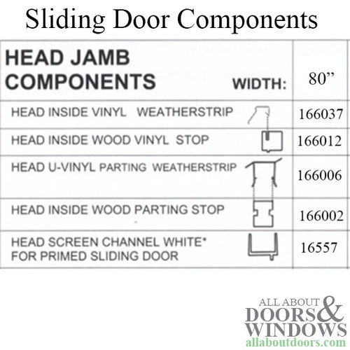 Head / Side Sliding Door Weatherstrip,   80” Vinyl - Tan - Head / Side Sliding Door Weatherstrip,   80” Vinyl - Tan