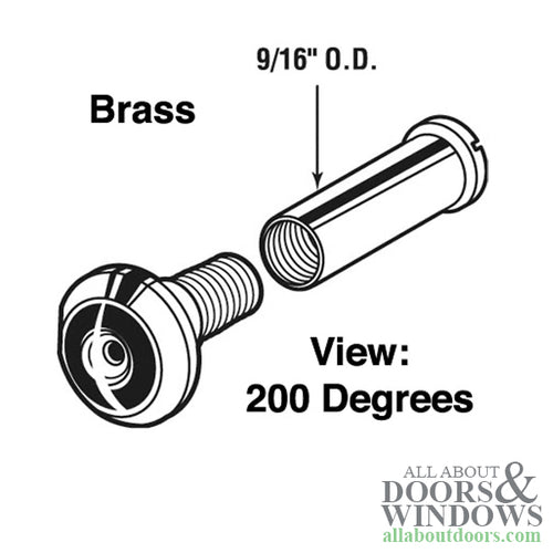 Door Viewer - 200  Degree - Polished Brass - Door Viewer - 200  Degree - Polished Brass